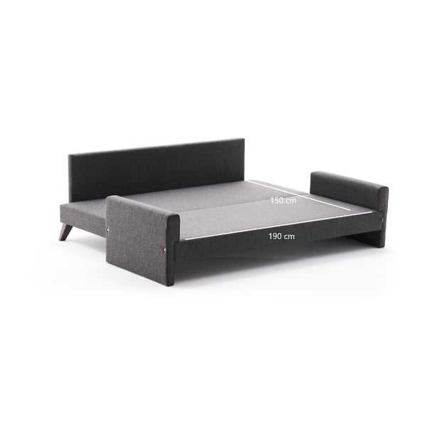 Antracitno siva raztegljiva sedežna garnitura 208 cm Bella – Balcab Home-image-3