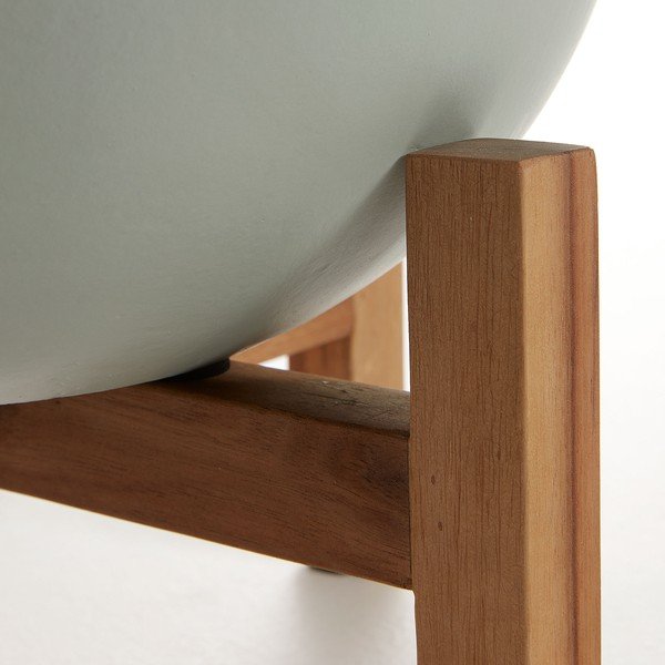 Zelen cvetlični lonec na stojalu Kave Home, višina 36 cm-image-2