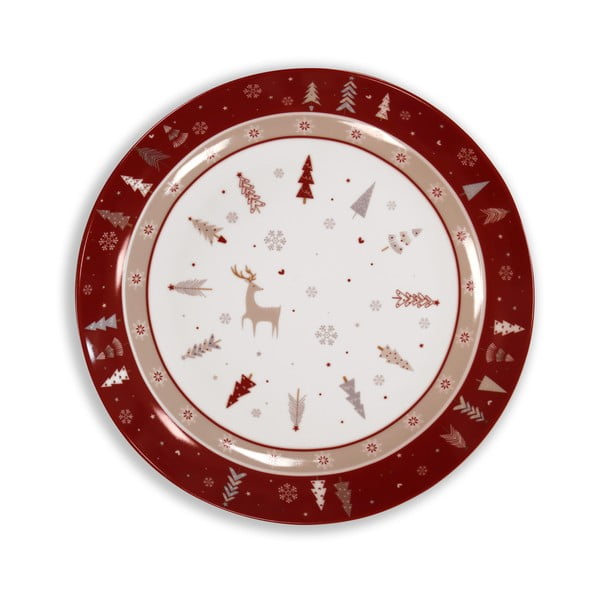 Porcelanast krožnik z božičnim motivom Brandani Fiocco, ⌀ 30,5 cm