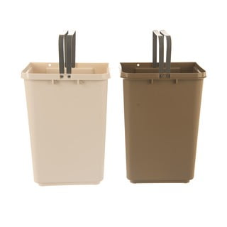 Belo-bež plastičen koš za smeti 2x20 l za ločevanje odpadkov Duo Dust – Orion