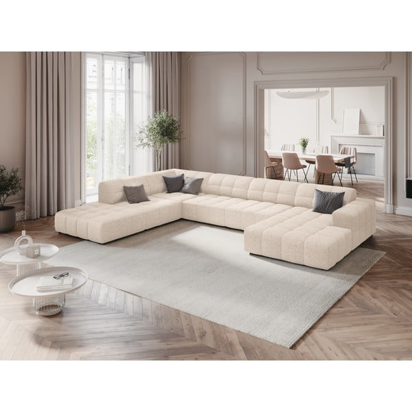 Kremno bela kotna sedežna garnitura (levi kot/v obliki črke "U") Chicago – Cosmopolitan Design-image-1