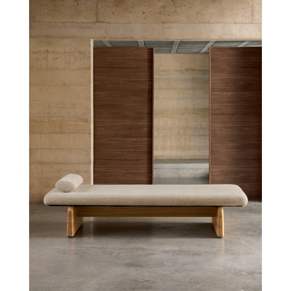 Bež/naraven ležalnik iz šenilje (s kotom po izbiri) Topaz – Kave Home-image-1