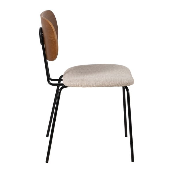 Rjavo-kremno beli jedilni stoli v kompletu 4 ks Cleo – Ixia-image-2