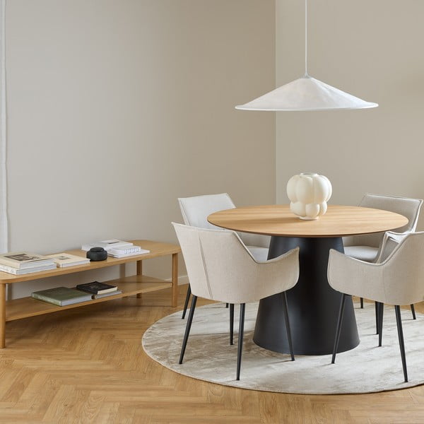 Kremno bel oblazinjen jedilni stol Bonita – Actona-image-1