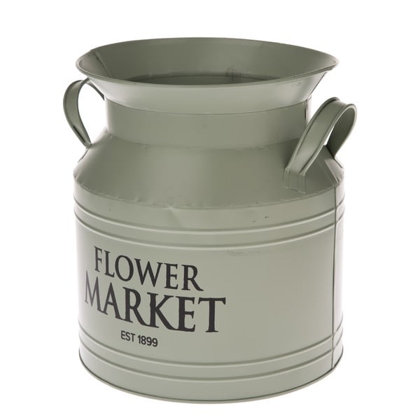 Zelen kovinski cvetlični lonec Dakls Flower Market, ø 20 cm