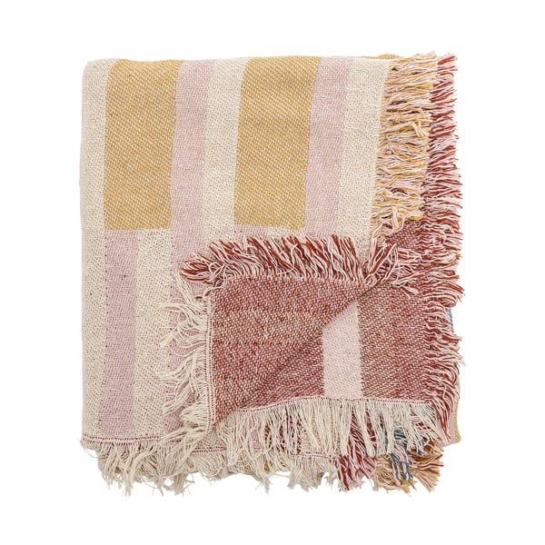 Rjava odeja iz recikliranega bombaža 130x160 cm Lane – Bloomingville-image-3