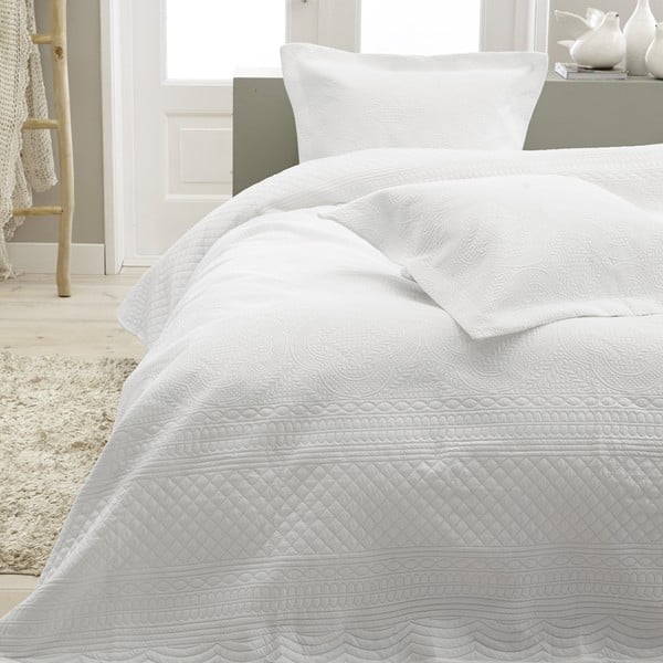Prevleka za posteljo iz belih mikrovlaken z 2 prevlekama za vzglavnike Sleeptime Charlene 250 x 260 cm
