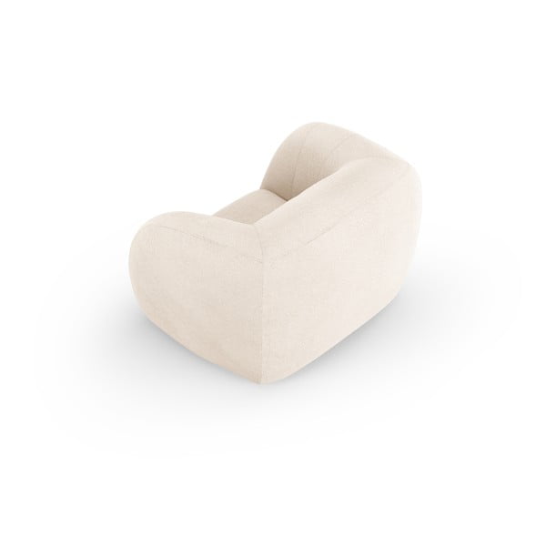 Kremno bel fotelj iz tkanine bouclé Essen – Cosmopolitan Design-image-3