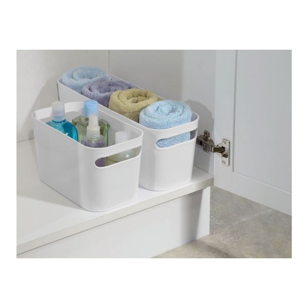 Bela košara za shranjevanje iDesign Una, 25,5 x 15,5 cm-image-1