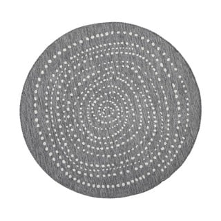 Siva zunanja preproga NORTHRUGS Bali, ⌀ 140 cm