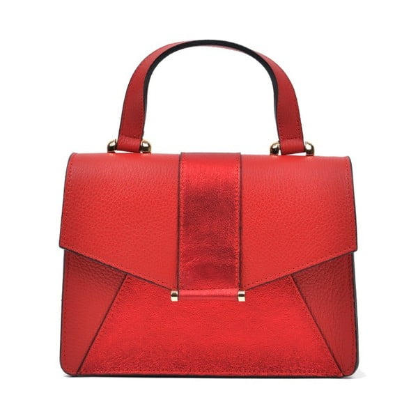 Rdeča usnjena torbica Anna Luchini Milian
