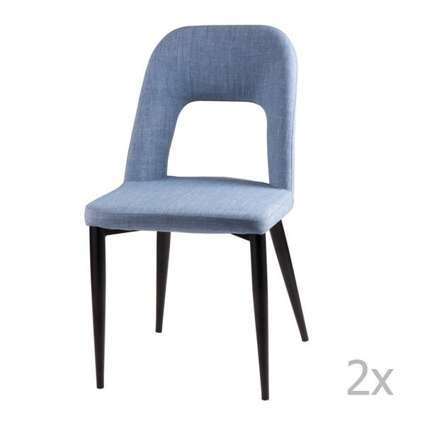 Komplet 2 svetlo modrih jedilnih stolov sømcasa Anika