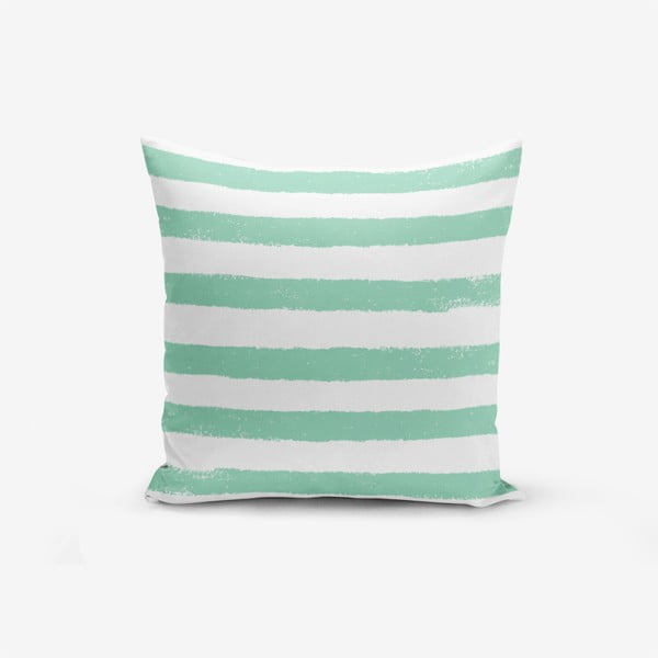 Prevleka za vzglavnik iz mešanice bombaža Minimalist Cushion Covers Su Green Striped Modern, 45 x 45 cm