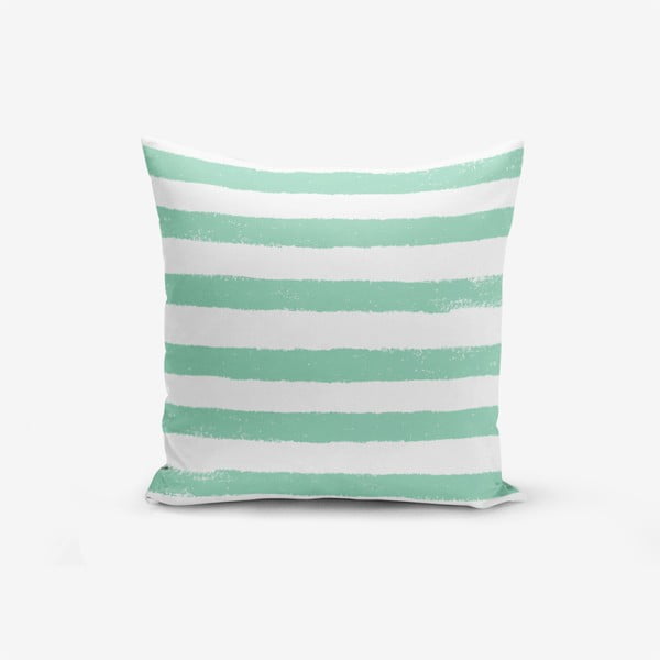 Prevleka za vzglavnik iz mešanice bombaža Minimalist Cushion Covers Su Green Striped Modern, 45 x 45 cm