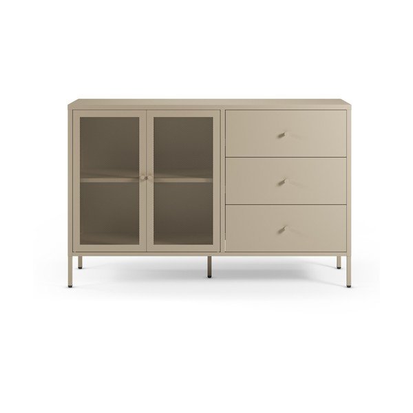 Kremno bela kovinska komoda 140x90x40 cm Fayna – Marckeric