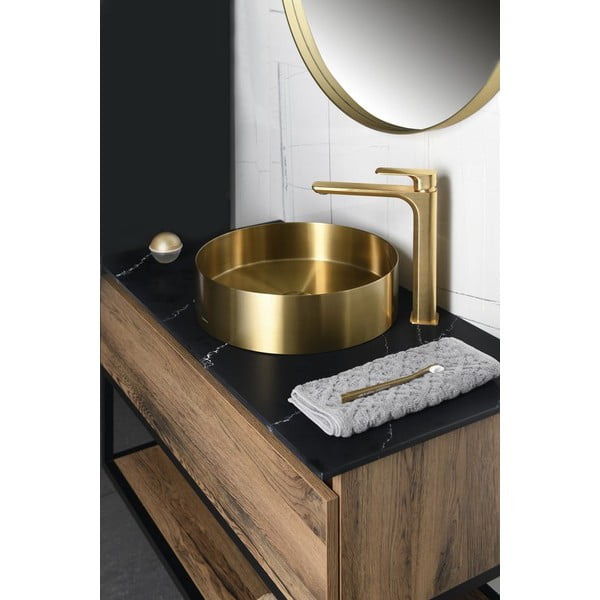 Stoječa armatura za umivalnik v zlati barvi Spy – Sapho-image-3