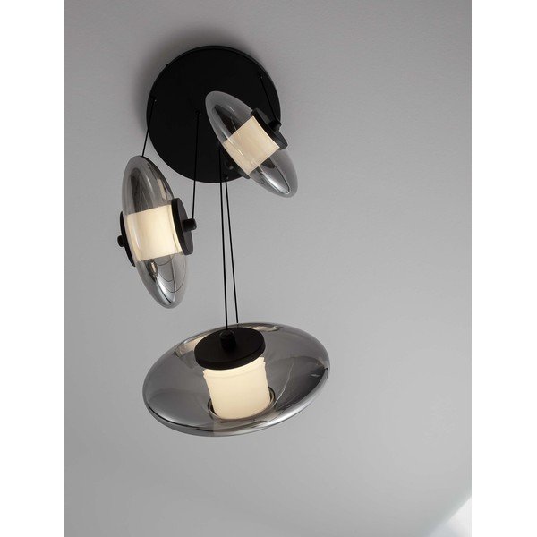 Mat črna steklena LED zatemnitvena viseča svetilka ø 35 cm Ballet – Nova Luce-image-2