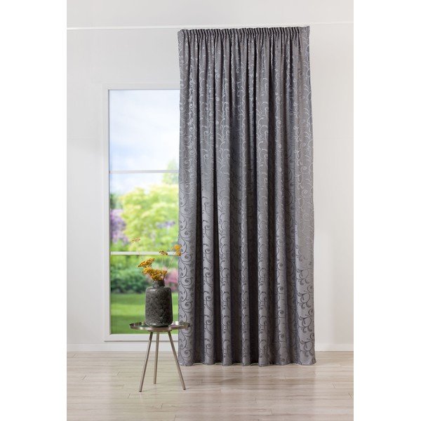 Siva zavesa iz žakarja 210x245 cm Glory – Mendola Fabrics-image-1