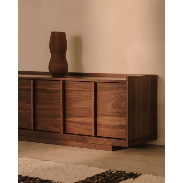 Rjava TV omarica v orehovem dekorju 200x47x40 cm Onix – Kave Home-image-4