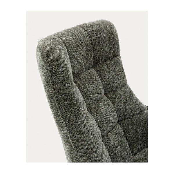 Prašno zelen vrtljiv fotelj iz šenilje Teryl – Kave Home-image-4