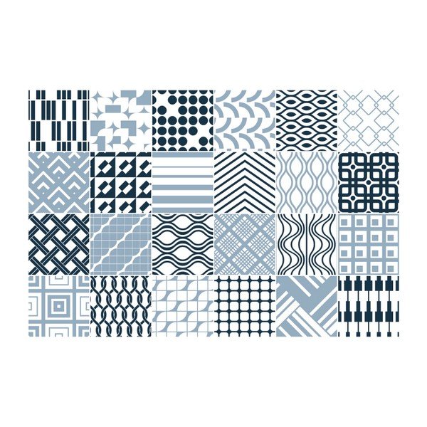 Komplet 24 stenskih nalepk Ambiance Wall Decal Scandinavian Tiles Kiev, 10 x 10 cm-image-2