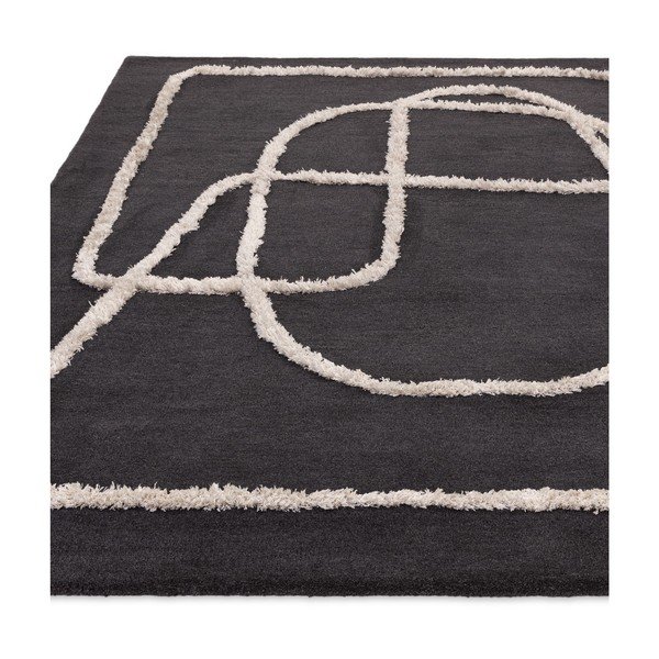 Črna ročno tkana volnena preproga 200x300 cm Matrix – Asiatic Carpets-image-3