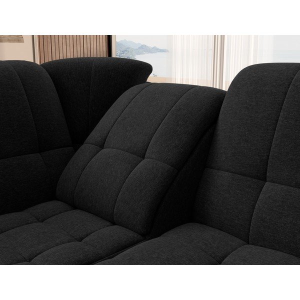 Črna raztegljiva/s prostorom za shranjevanje kotna sedežna garnitura (levi kot/v obliki črke L) Sado – ELTAP-image-1