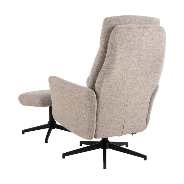 Bež fotelj za sprostitev iz tkanine bouclé London – Actona-image-4