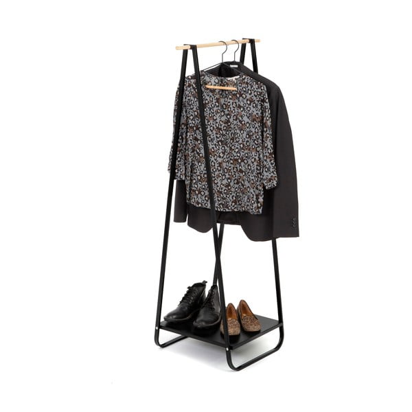 Črn obešalnik s polico Compactor Portant Blanc-image-3