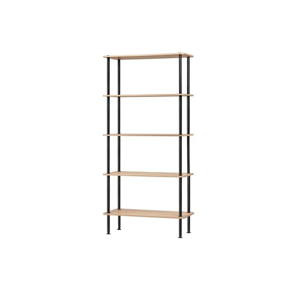 Regal v hrastovem dekorju v naravni barvi 80x163x35 cm Teidi – noo.ma