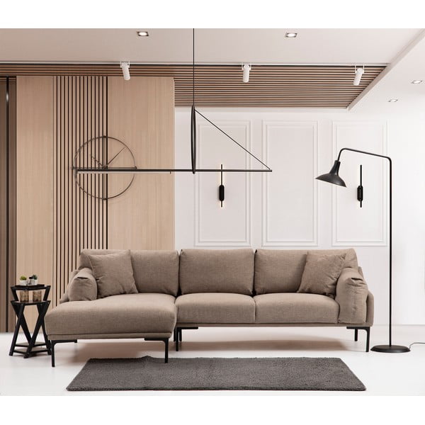 Bež kotna sedežna garnitura Artie Leo, levi kot-image-1