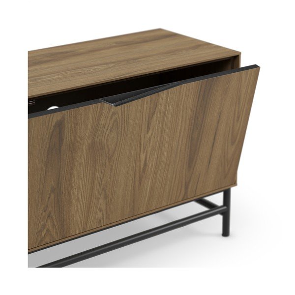 Črna/v naravni barvi TV omarica v hrastovem dekorju 150x61x35 cm Aiden – Marckeric-image-4