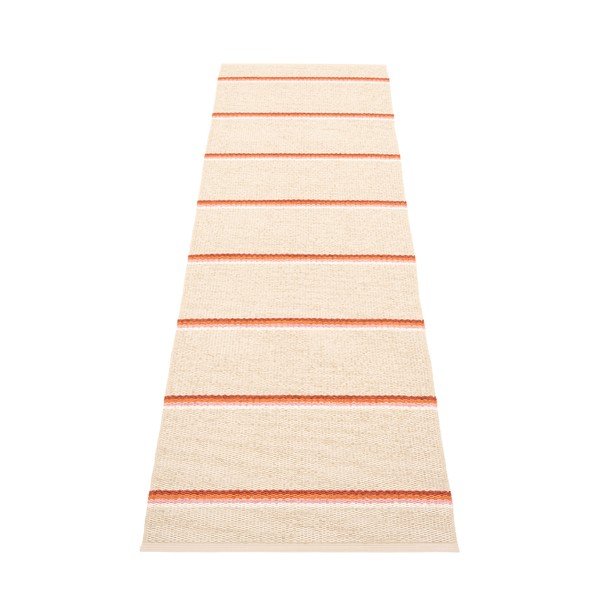 Opečnato oranžen/kremno bel zunanji in notranji tekač 70x240 cm Olle Brick Cream – Pappelina