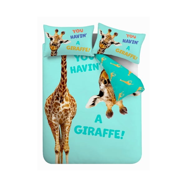 Turkizna enojna otroška posteljnina 135x200 cm Havin A Giraffe – Catherine Lansfield