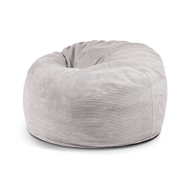 Svetlo siva vreča za sedenje iz rebrastega žameta Om 110 – SLOWDOWN