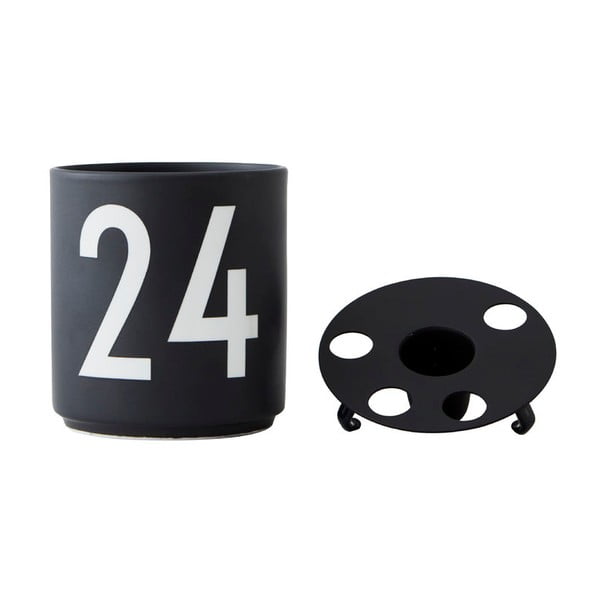 Črn porcelanast svečnik Design Letters-image-2