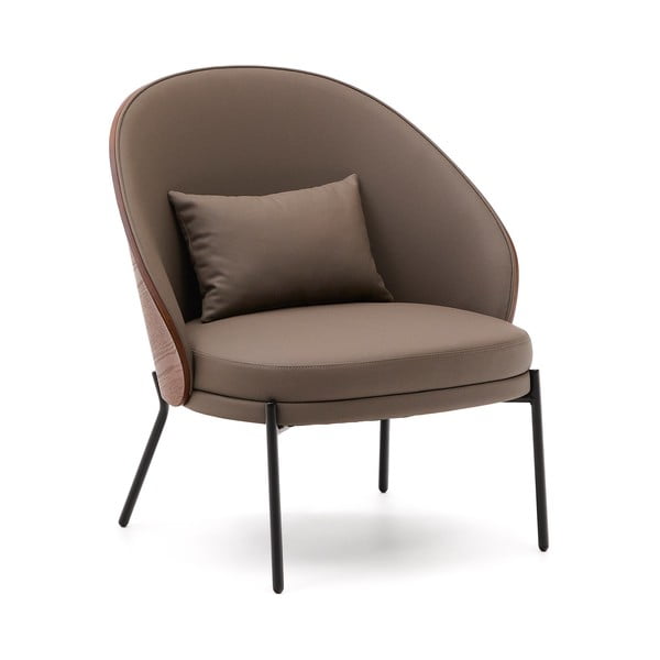 Rjav fotelj iz umetnega usnja Eamy – Kave Home-image-2