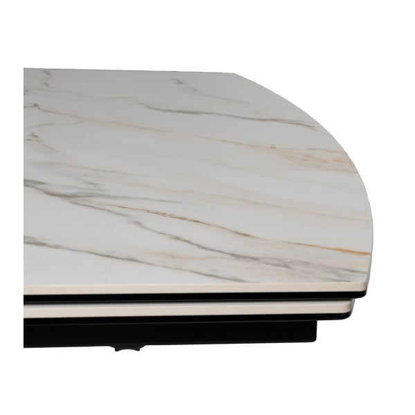 Raztegljiva jedilna miza z dodatno ploščo z mizno ploščo v marmornem dekorju 90x180 cm Rocía – Ixia-image-3