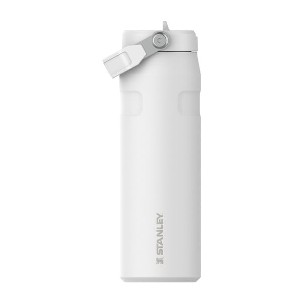 Bela termovka iz nerjavečega jekla 700 ml IceFlow™ Bottle Flip Straw 2.0 Frost – Stanley