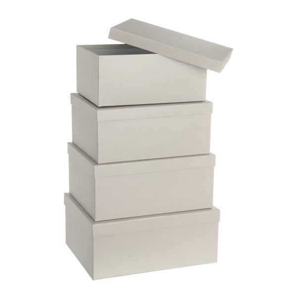 Kartonaste škatle za shranjevanje s pokrovom v kompletu 10 ks Greige – Casa Selección