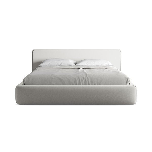 Svetlo siva oblazinjena zakonska postelja s prostorom za shranjevanje z letvenim dnom 180x200 cm Kiana – Makamii-image-4