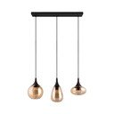 Črna/oranžna viseča svetilka s steklenim senčnikom Lumina – Trio