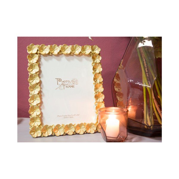 Rumeni okvir za fotografije v okvirju iz smole Mauro Ferretti Flower Glam, 20 x 25 cm-image-2