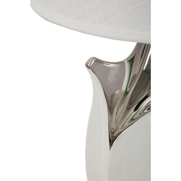 Bela/v srebrni barvi keramična namizna svetilka s tekstilnim senčilom (višina 51 cm) Shiney – Mauro Ferretti-image-2