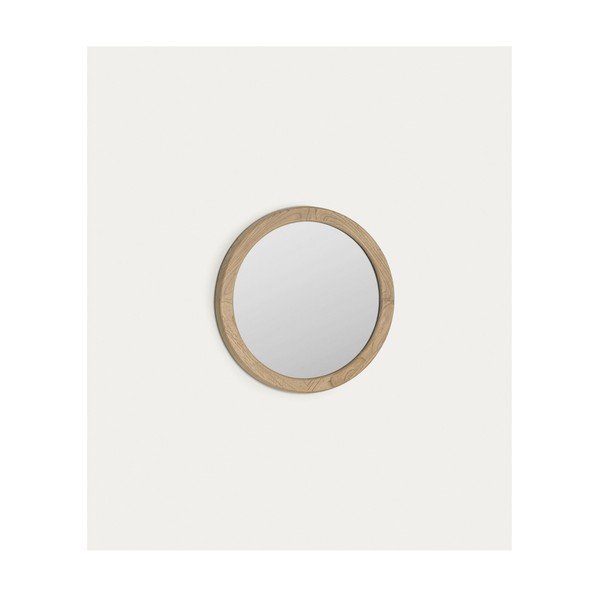 Stensko ogledalo z lesenim okvirjem ø 50 cm Alum – Kave Home-image-2