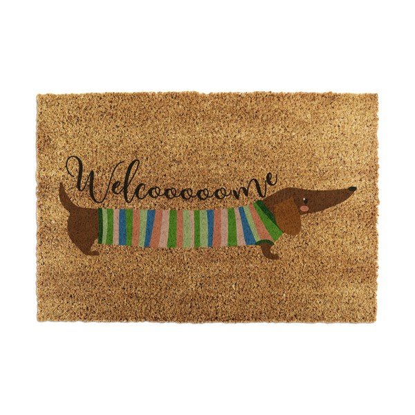 Predpražnik iz kokosovih vlaken 40x60 cm Welcome Sausage Dog – Artsy Doormats