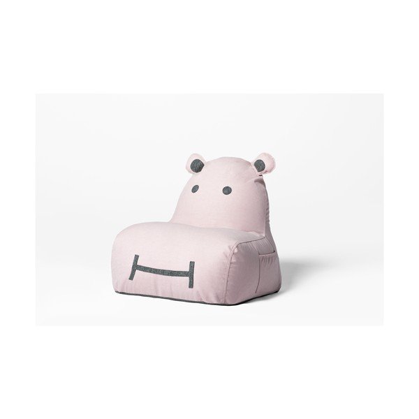 Svetlo rožnata otroška vreča za sedenje Hippo – The Brooklyn Kids-image-1