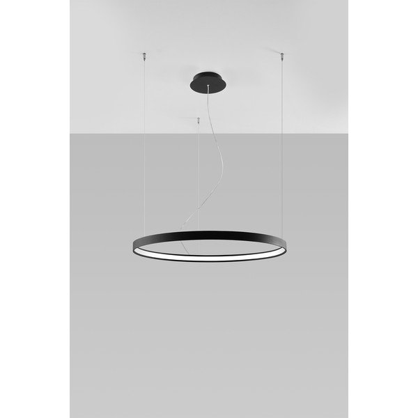 Črna aluminijasta LED viseča svetilka ø 78 cm RIO – Thoro-image-4