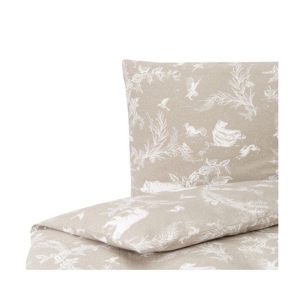 Bež flanelna posteljnina Westwing Collection Animal Toile, 135 x 200 cm-image-2