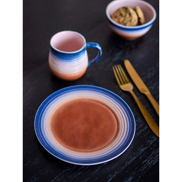 Modri/oranžni desertni krožniki v kompletu 4 ks iz kamenine ø 20,5 cm Tatum – Bloomingville-image-1